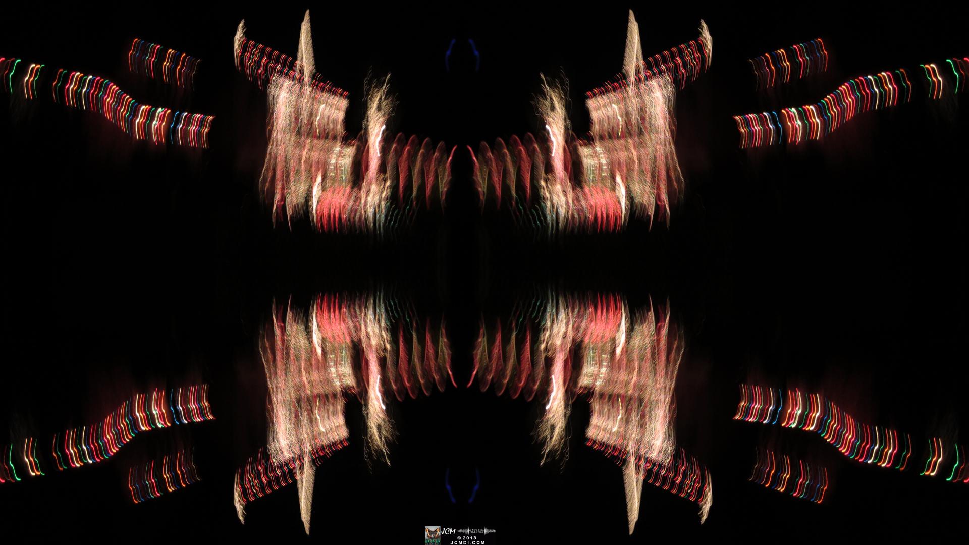 Quadroscopic art made from a still image � 2013 Holiday light display